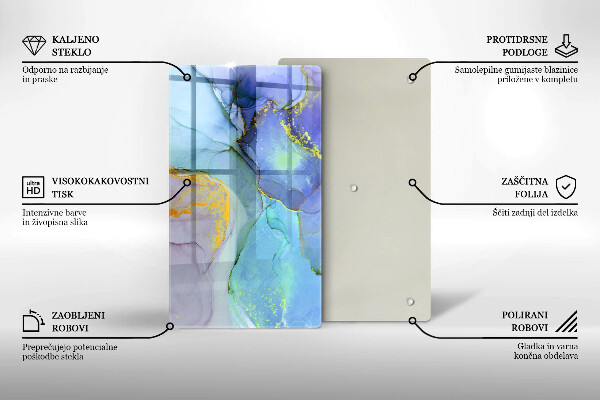 Sklenená doska na krájanie Prasknutý zlatý kameň