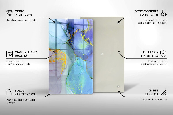 Sklenená doska na krájanie Prasknutý zlatý kameň