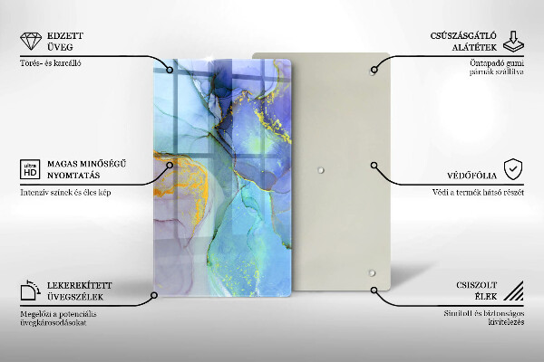 Sklenená doska na krájanie Prasknutý zlatý kameň