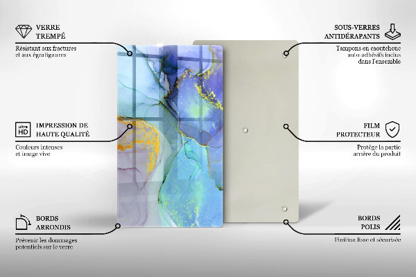 Sklenená doska na krájanie Prasknutý zlatý kameň