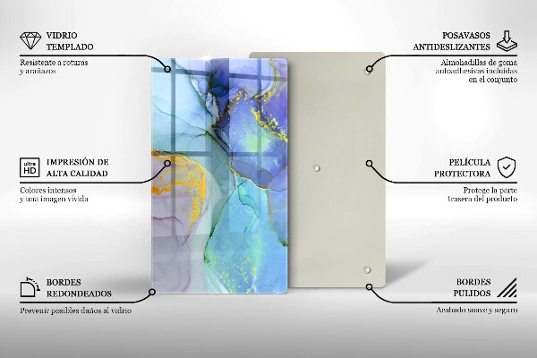 Sklenená doska na krájanie Prasknutý zlatý kameň