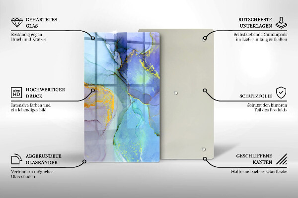 Sklenená doska na krájanie Prasknutý zlatý kameň