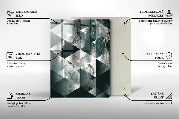 Sklenená doska na krájanie Prasknutý zlatý kameň