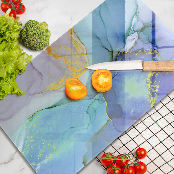 Sklenená doska na krájanie Prasknutý zlatý kameň