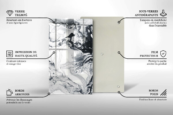 Kuchynská doska zo skla Atramentová abstrakcia