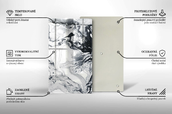 Kuchynská doska zo skla Atramentová abstrakcia