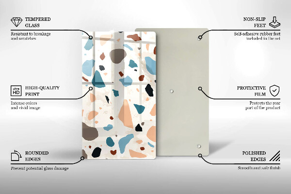 Sklenená doska na krájanie Dekoratívna kamenina