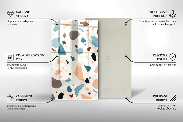 Sklenená doska na krájanie Dekoratívna kamenina