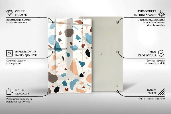 Sklenená doska na krájanie Dekoratívna kamenina