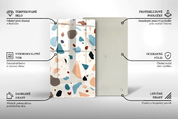 Sklenená doska na krájanie Dekoratívna kamenina