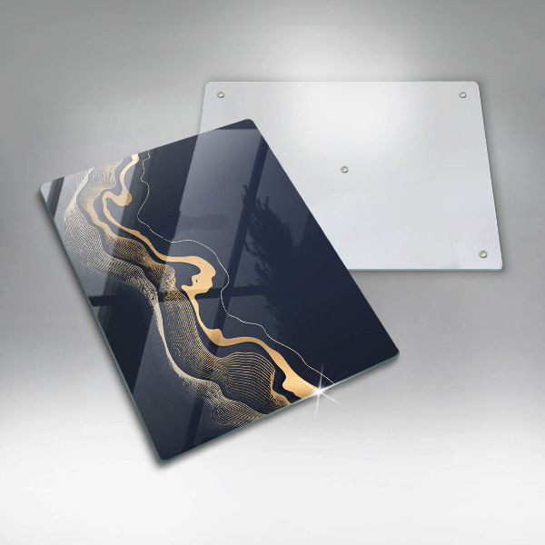 Kuchynská doska zo skla Abstraktné zlaté čiary