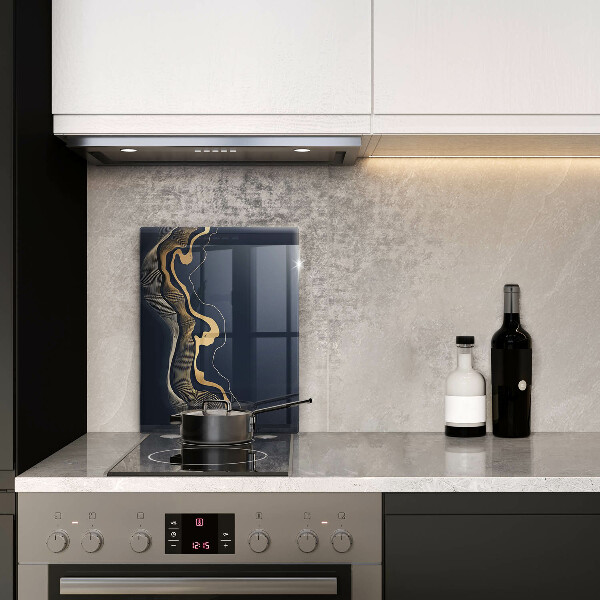 Kuchynská doska zo skla Abstraktné zlaté čiary