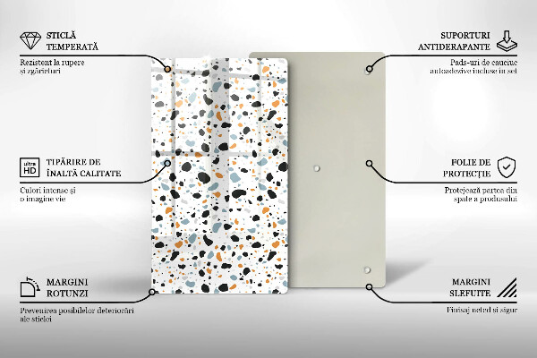 Sklenená doska na krájanie Dekoratívna kamenina