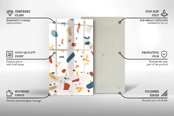 Sklenená doska na krájanie Dekoratívna kamenina