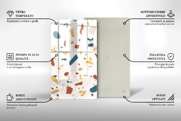 Sklenená doska na krájanie Dekoratívna kamenina