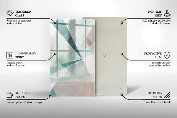 Kuchynská doska zo skla Ostrá abstrakcia