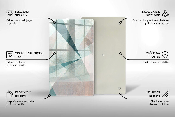 Kuchynská doska zo skla Ostrá abstrakcia