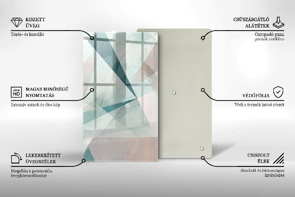 Kuchynská doska zo skla Ostrá abstrakcia