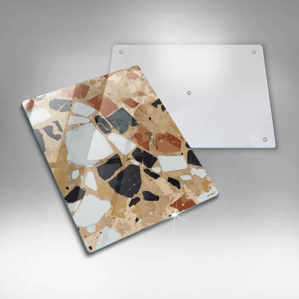 Sklenená doska na krájanie Doska s dekoratívnymi kameňmi