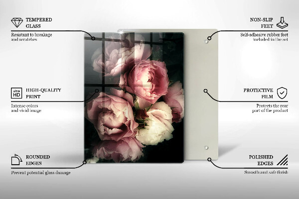 Sklenená doska na krájanie Doska s dekoratívnymi kameňmi