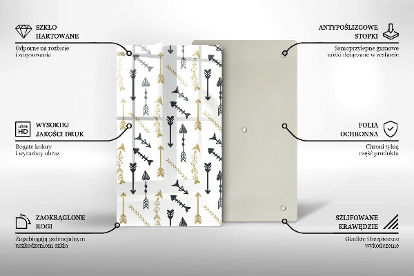 Kuchynská doska zo skla Vzor boho šípok