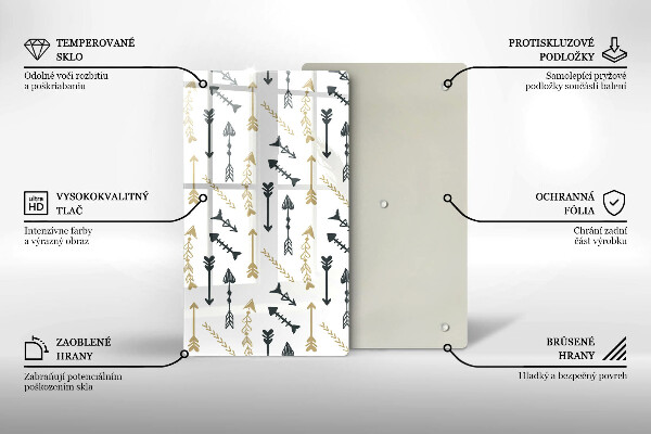 Kuchynská doska zo skla Vzor boho šípok