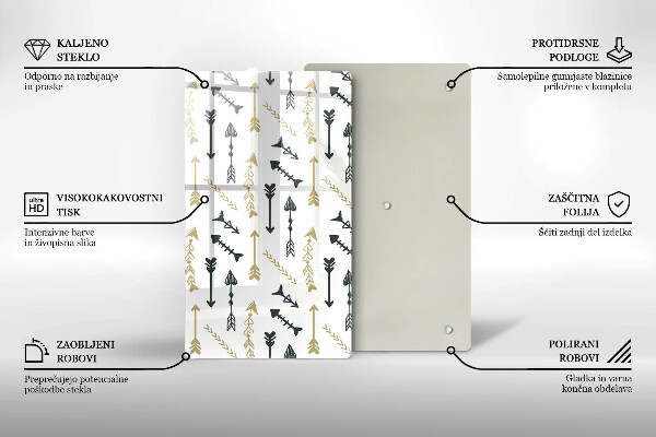 Kuchynská doska zo skla Vzor boho šípok