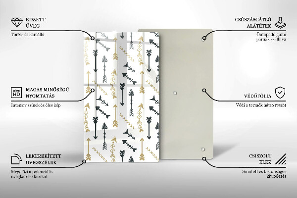 Kuchynská doska zo skla Vzor boho šípok