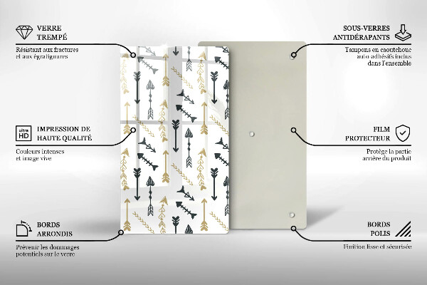 Kuchynská doska zo skla Vzor boho šípok