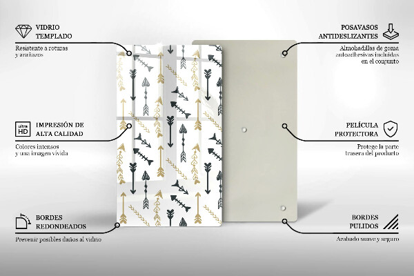 Kuchynská doska zo skla Vzor boho šípok