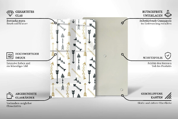 Kuchynská doska zo skla Vzor boho šípok