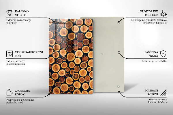 Kuchynská doska zo skla Drevené pne stromov