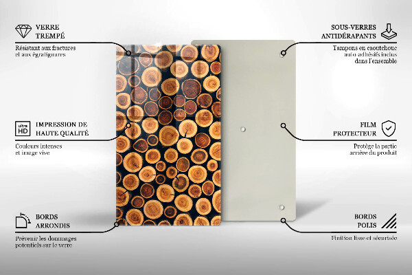 Kuchynská doska zo skla Drevené pne stromov