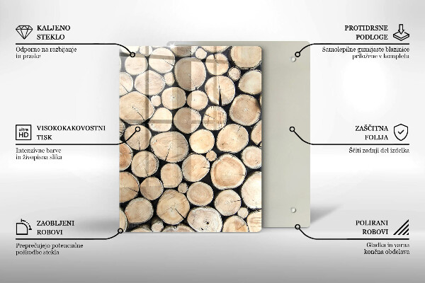 Kuchynská doska zo skla Drevené pne stromov