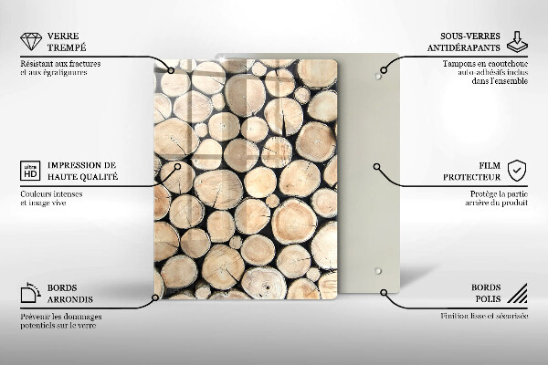 Kuchynská doska zo skla Drevené pne stromov