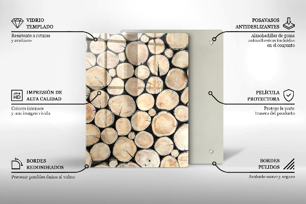 Kuchynská doska zo skla Drevené pne stromov