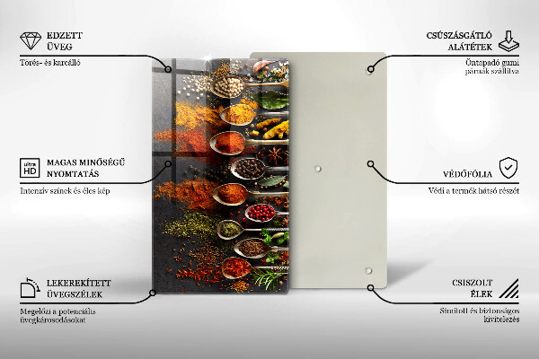 Kuchynská doska zo skla Lyžice s korením