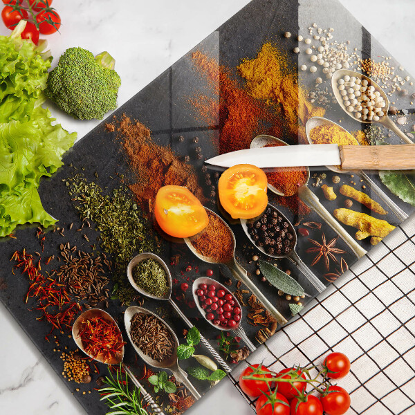 Kuchynská doska zo skla Lyžice s korením