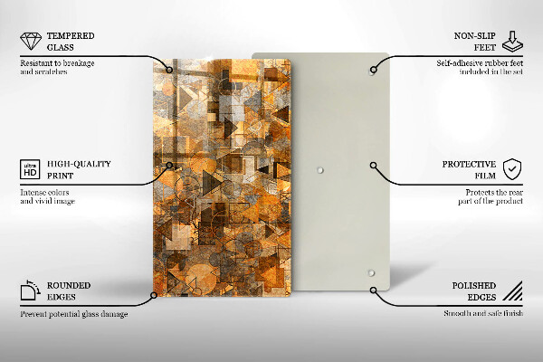 Kuchynská doska zo skla Bezšvový vzor geometrických útvarov