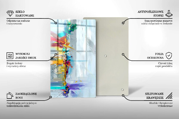 Kuchynská doska zo skla Maľovaná abstrakcia