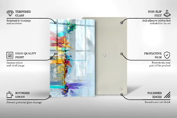 Kuchynská doska zo skla Maľovaná abstrakcia