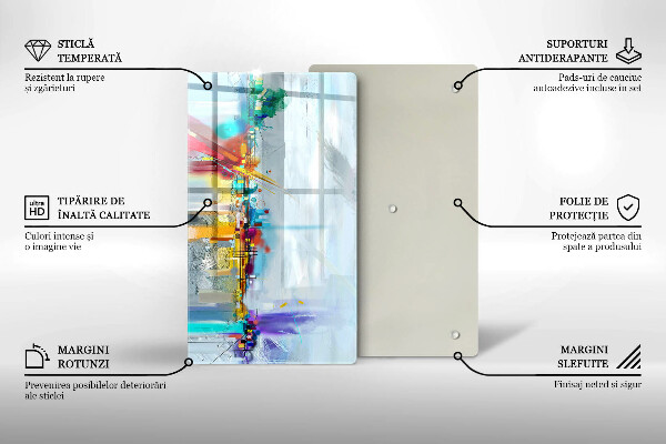 Kuchynská doska zo skla Maľovaná abstrakcia