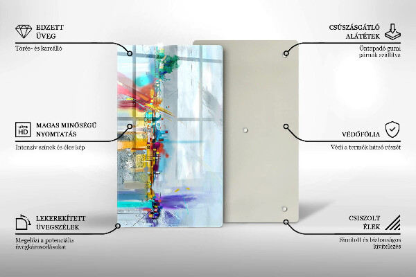 Kuchynská doska zo skla Maľovaná abstrakcia