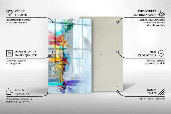 Kuchynská doska zo skla Maľovaná abstrakcia