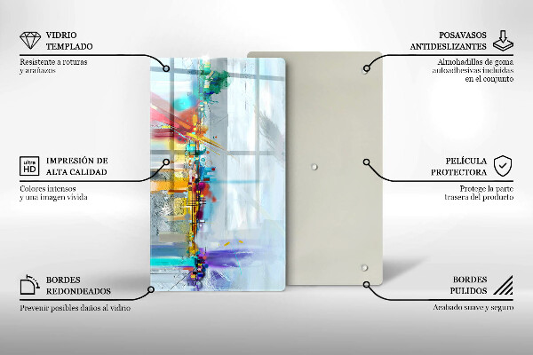 Kuchynská doska zo skla Maľovaná abstrakcia