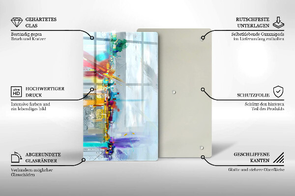 Kuchynská doska zo skla Maľovaná abstrakcia
