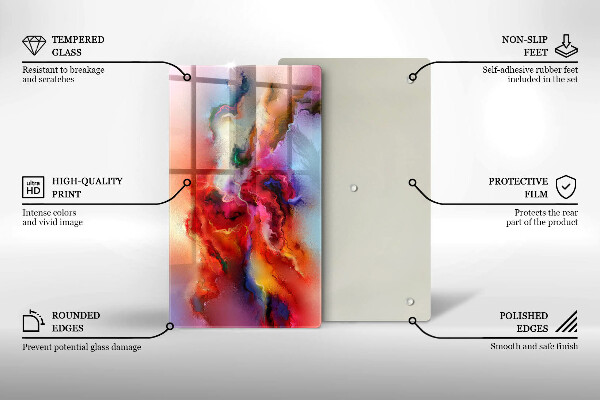 Kuchynská doska zo skla Dymová abstrakcia