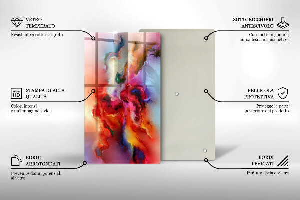 Kuchynská doska zo skla Dymová abstrakcia