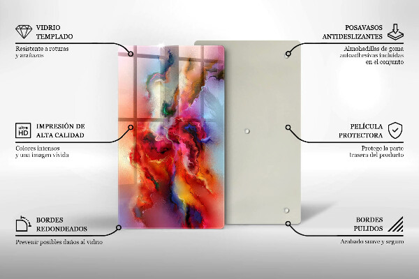 Kuchynská doska zo skla Dymová abstrakcia