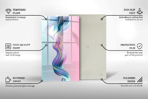 Sklenená doska na krájanie Pastelová abstrakcia